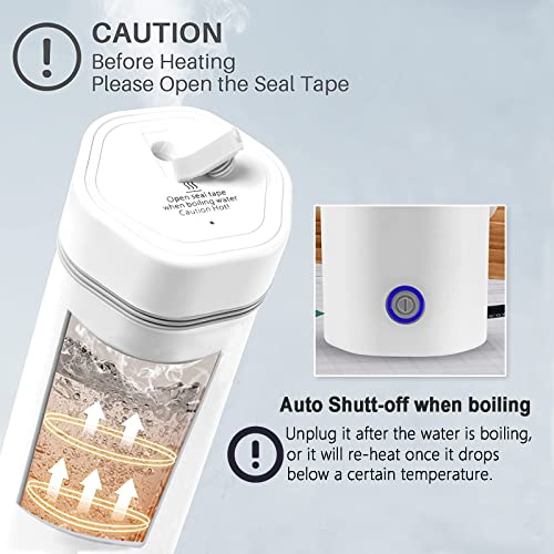 Hervidor eléctrico portátil de viaje 350ml blanco miniatura 2
