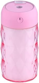 DKee Humidificateur à Bouteille en Cristal multifonctionnelle Humidificateur USB Veilleuse Ventilateur Purification Auto Portable Sprayer Anti-séchage (Color : Pink)