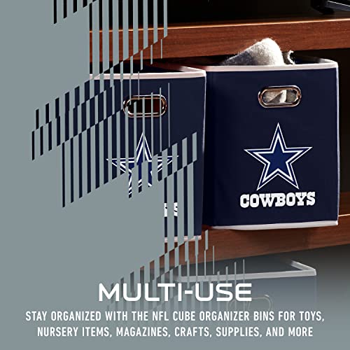 Image of Franklin Sports NFL Dallas Cowboys Fabric Storage Cubes - Made to Fit Storage Bin Organizers (11x10.5x10.5)