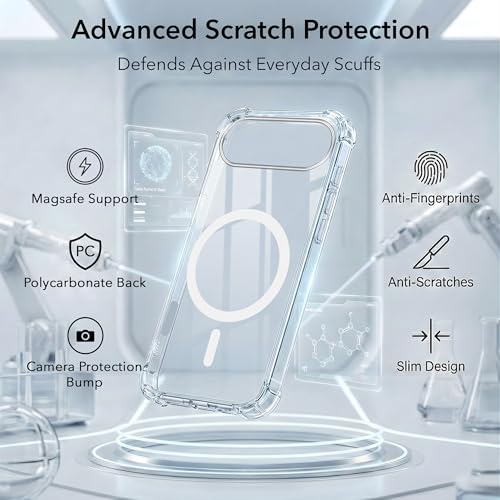 Image of Jkobi Shockproof Crystal-Clear Back Cover for Apple iPhone 17 Air (Magsafe Wireless Support | Drop & Camera Protection | Hard Polycarbonate)