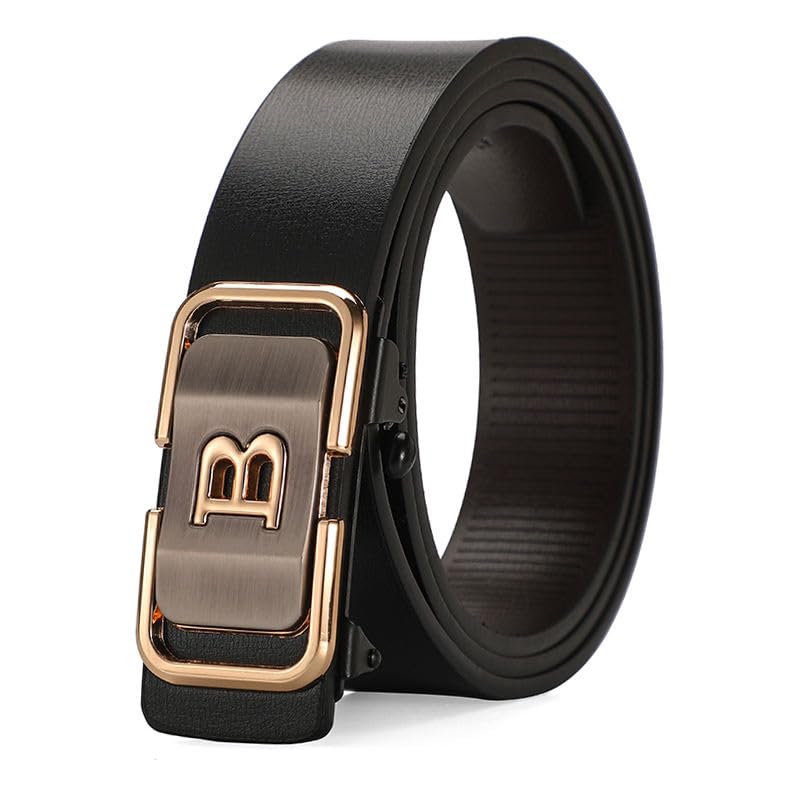 Image of NAPA HIDE Men's Auto Lock Vegan Leather Belt | Stylish Adjustable Buckle Belt for Formal & Casual Wear I Fits upto 40 Inches Waist size