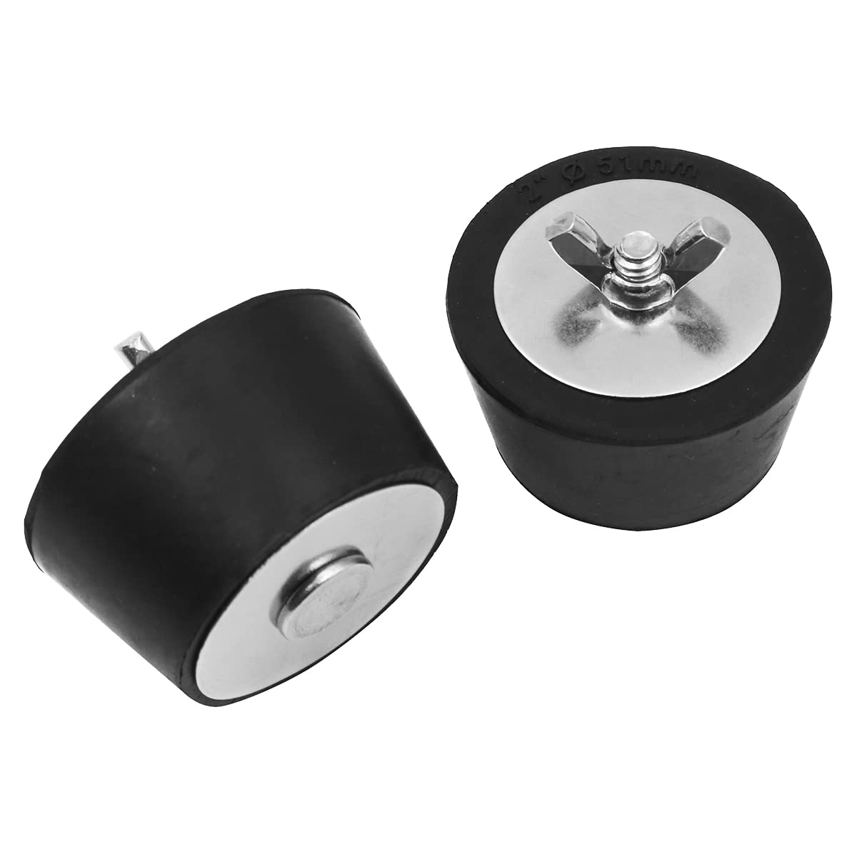 2 Pièces Bouchon Hivernage Piscine 51mm - Bouchons Caoutchouc Avec Écrou Papillon Inox