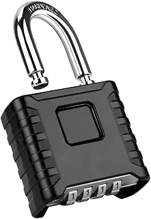 Chyaya Heavy Duty Combination Padlocks Outdoor, 52mm Large 4 Digit Locker Padlock with 8mm Thick Shackle, Weatherproof Outdoor Padlock for Fence gate, Shed, Garage, Shed, Backyard, Hasp Locker (Black)