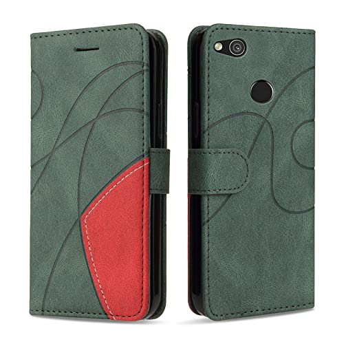 KKEIKO Funda para Huawei P8 Lite 2017 / P9 Lite 2017 / Honor 8 Lite, Billetera Carcasa de PU Cuero, Anti Golpes Magnético Funda con Stand Function para Huawei P8 Lite 2017 / Honor 8 Lite, Verde