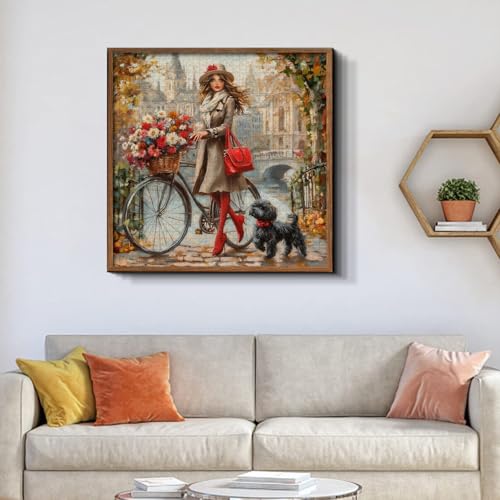 Rompecabezas PICKFORU de elegancia urbana, 1000 piezas para adultos, rompecabezas de mujer vintage, parque natural, desafío difícil miniatura 7