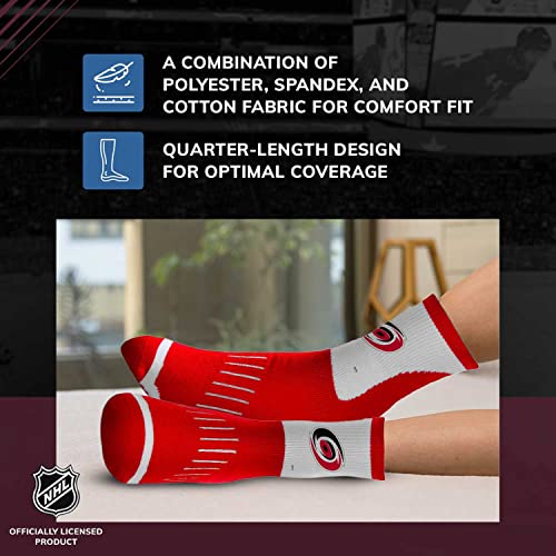 Fbf Nhl Adult Surge Team Mascot Mens And Womens Quarter Socks (Carolina Hurricanes - Red, Adult Medium) #TOP3