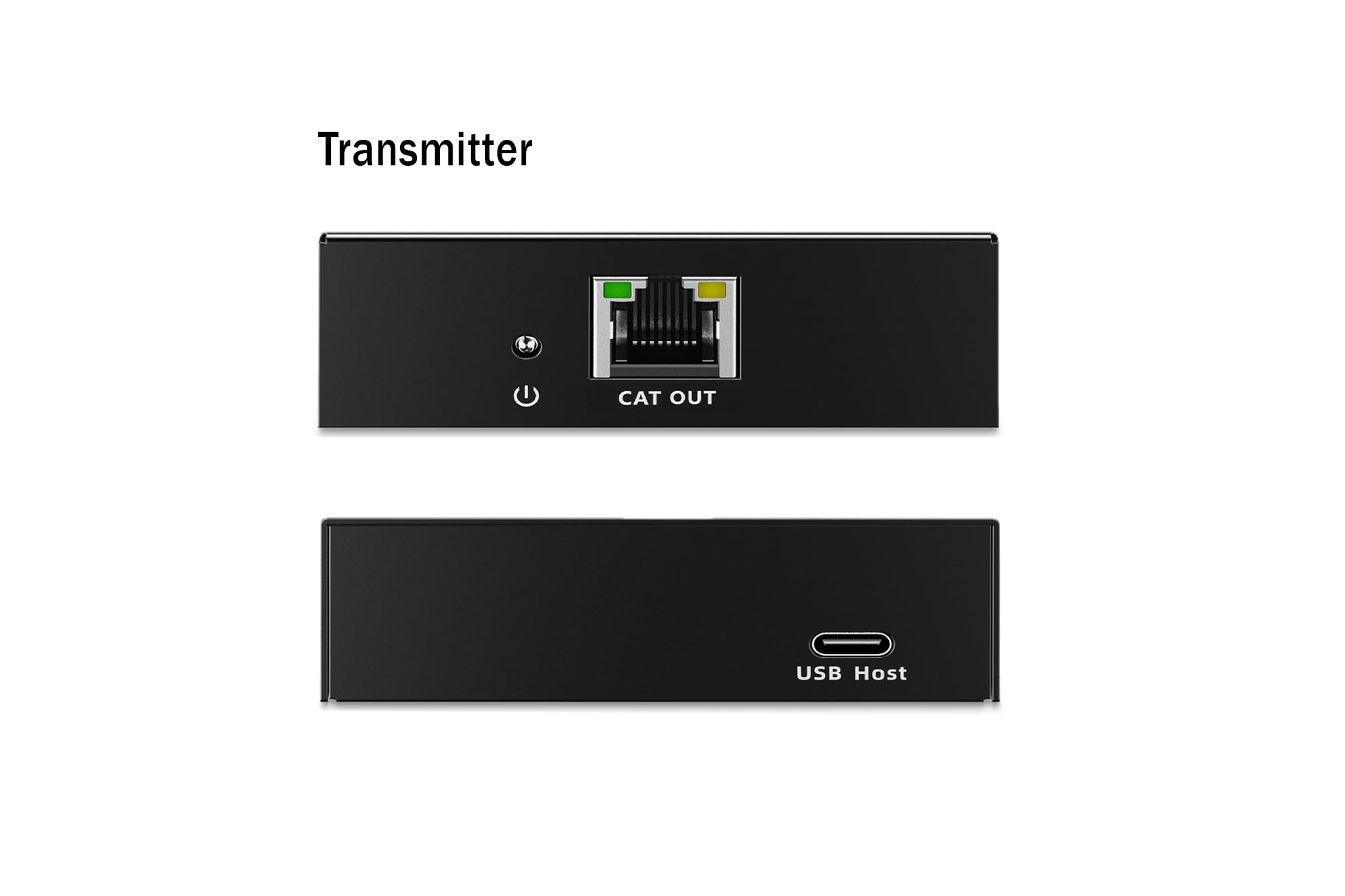 DIGITUS Ekstender USB 3.2 Gen1 przez Ethernet – 4-portowy hub USB – 3x Typ A, 1x Typ C – Zasięg 100 m z kablem sieciowym Cat 6 – 5 Gbps – Czarny