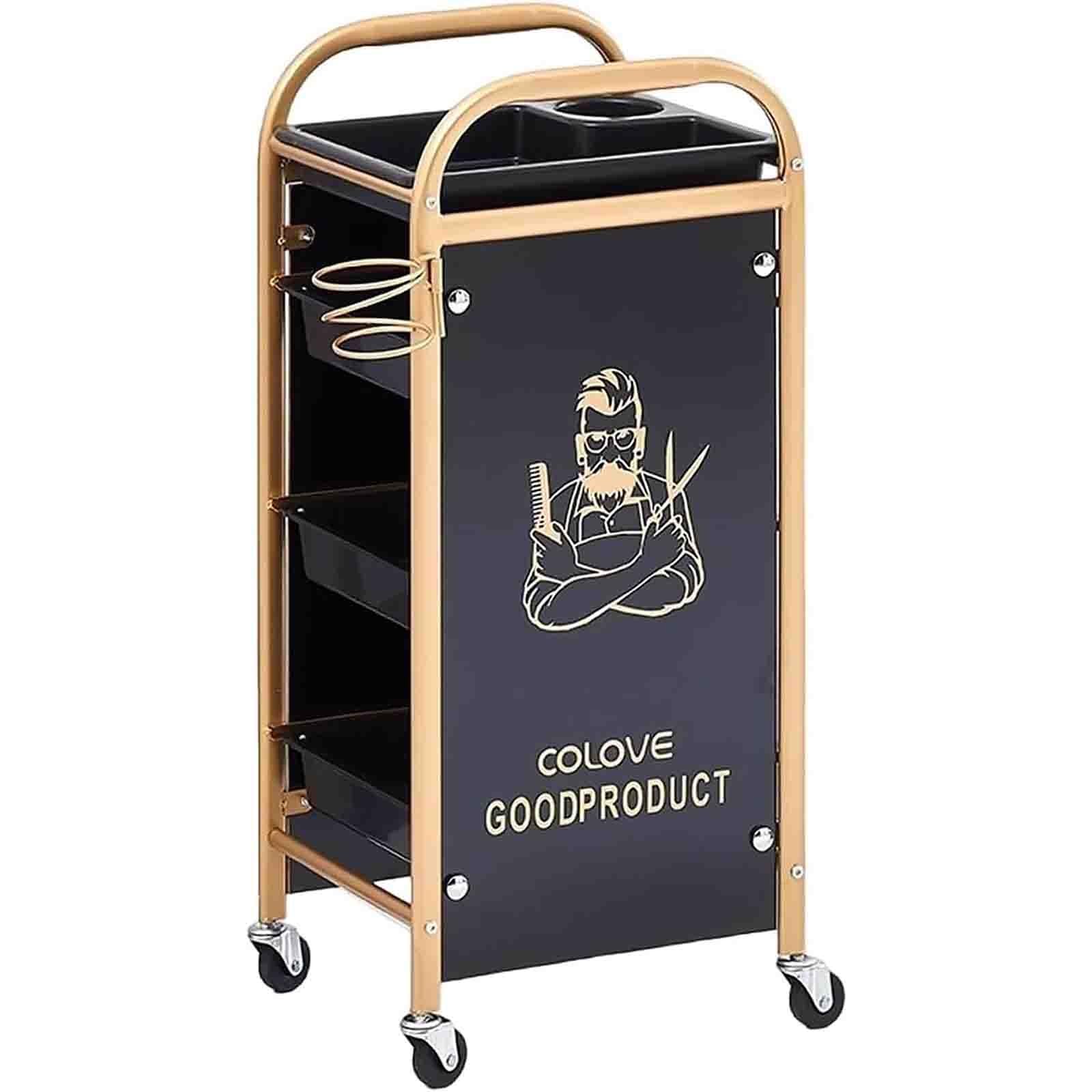 Professional Salon Trolley Cart 5 Drawers, Spacious Storage, 4 Swivel Casters, Ideal for Barbershops, Spas, Tattoo Studios
