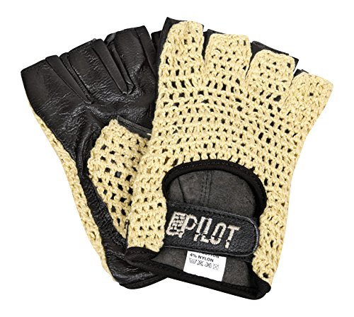 Pilot-1, guanti guida mezze dita - L - Nero