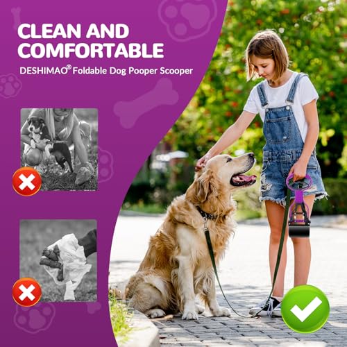 Image of Pooper Scooper, Foldable Dog Pooper Scoops with Durable Spring, Easy Handle Pet Pooper Scoopers for Dogs and Cats, Non-Breakable Poop Pick Up Tool for Grass and Gravel Pick Up