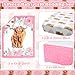 Hahafelt 3 Piece Highland Cow Baby Crib Bedding Set for Baby Girls Pink Floral Nursery Crib Sets Includes Quilt,Fitted Crib Sheet, Crib Skirt for Newborns Baby Boy Girl