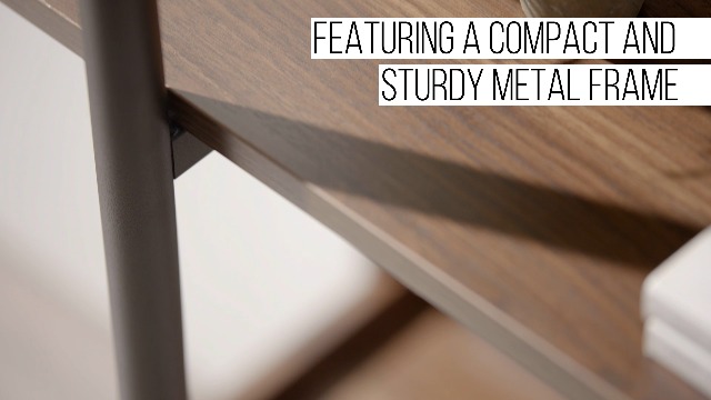 Walker Edison 5 Shelf Industrial Wood Metal Bookcase Tall Bookshelf Storage Home Office, 68 Inch, Dark Walnut - Image 8