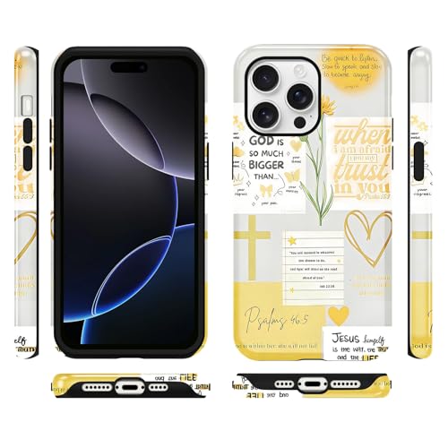 Coque iPhone 16 Pro Max robuste anti-rayures croix jaune - 6