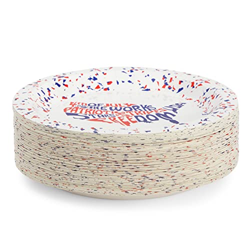 Blue Panda 80 Pack 4Th Of July Party Supplies, Patriotic Dinnerware For Bbq, American Flag (9 In) #TOP4
