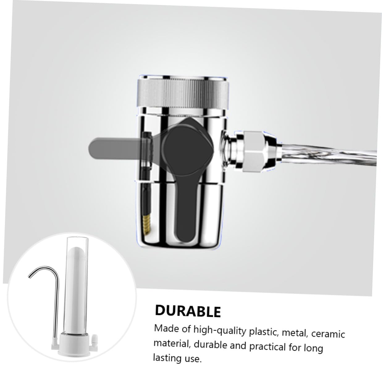 Filtro de Agua Fácil de Instalar para Grifo de Cocina Blanco Adaptadores Purificador Doméstico Sistema Duradero de Plástico y Cerámica para Agua Potable
