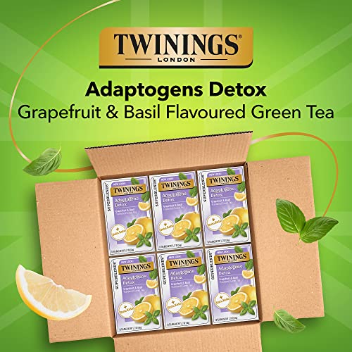Twinings Superblends Adaptogens Detox with Gotu Kola, Grapefruit & Basil Flavoured Green Tea, 18 Tea Bags (Pack of 6), Enjoy Hot or Iced - Image 6