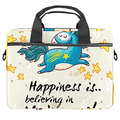Sacoche ordinateur 13-14 pouces licorne bleue pour étudiante