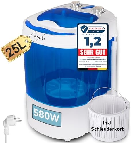 Mini Washing Machine, 25 Litres, 580 Watt with Spinner, Small Was...