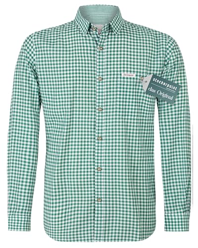 Stockerpoint Campos3 Herren Trachtenhemd, Dunkelgrün, XL
