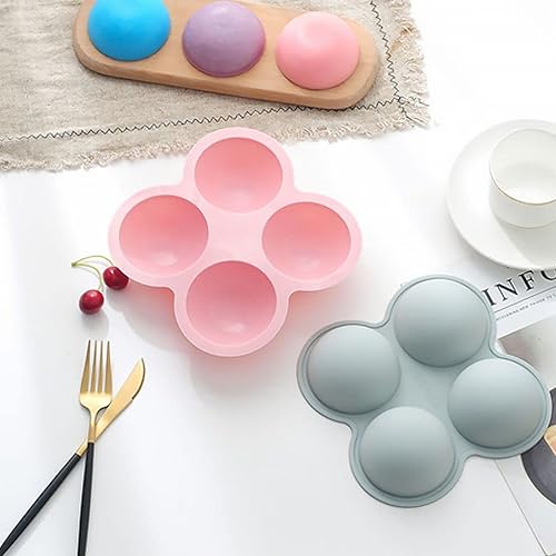 Miniatura 3 de 2 moldes de silicona esférica, molde de silicona de 4 cavidades, molde de chocolate de gelatina de caramelo, moldes para hornear galletas sándwich