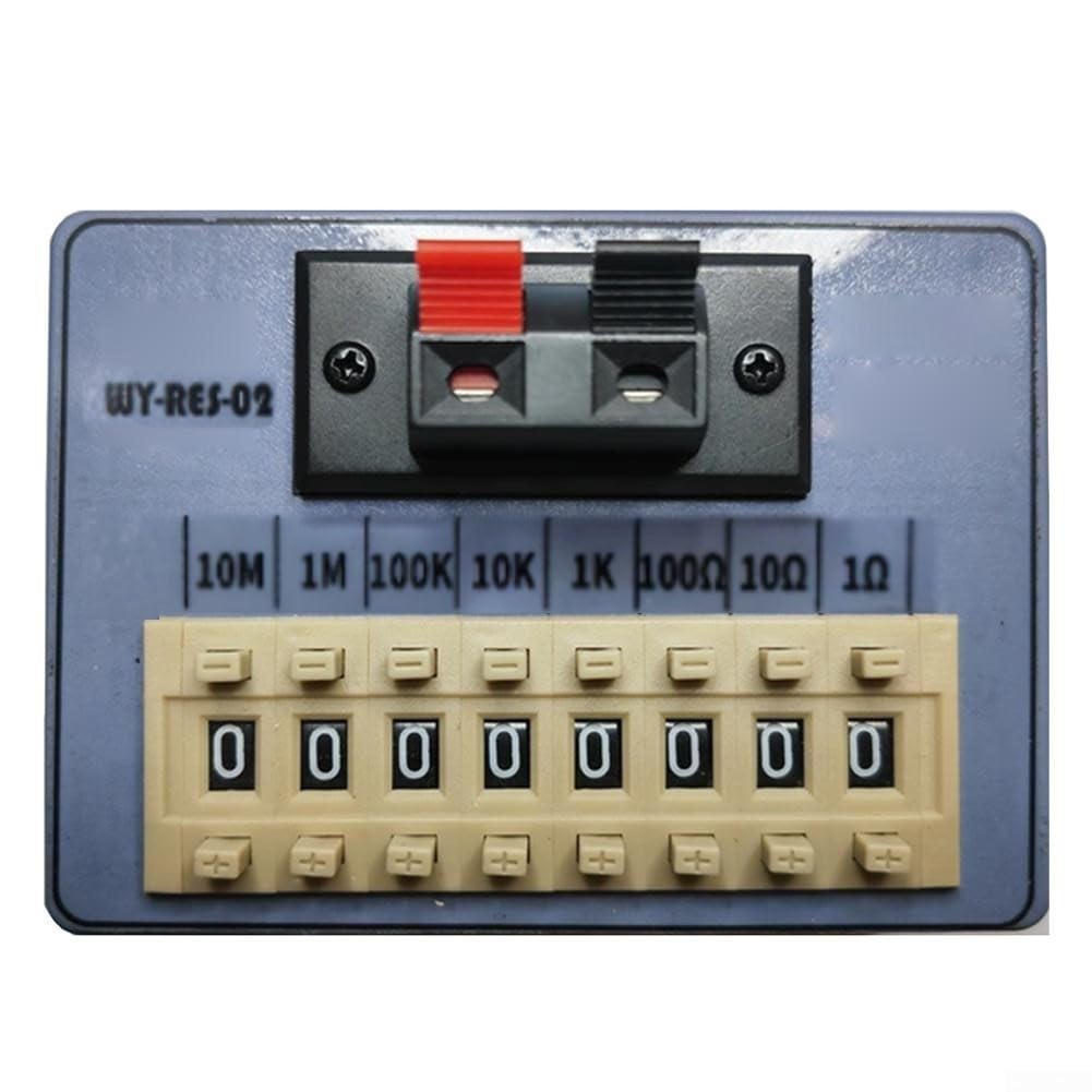 Scatola resistore, resistenza decade regolabile a 8 cifre da 0,1 Ω a 9,999 MΩ per test elettrici (WY RES 02)