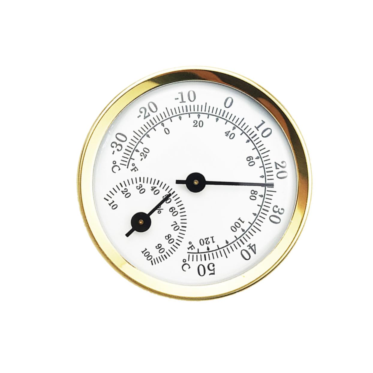 SUPVOX Hygrothermograph 2pcs Lens Pointer Analog Hygrothermograph