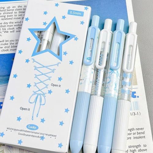4 bolígrafos retráctiles de gel MOZXIRZ negro 0.5 mm miniatura 3