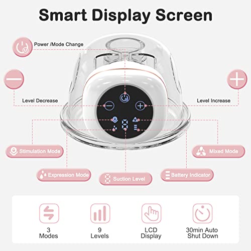 Wearable Breast Pump, Portable Hands Free Breast Pump, Lcd Display, Low Noise &Painless Breastfeeding, 3 Modes & 9 Levels, Electric Breast Pump, 24.22.19Mm Flange, 2 Pack #TOP3