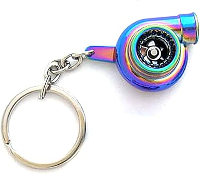 Spinning Turbo Keychain Keyring Neochrome