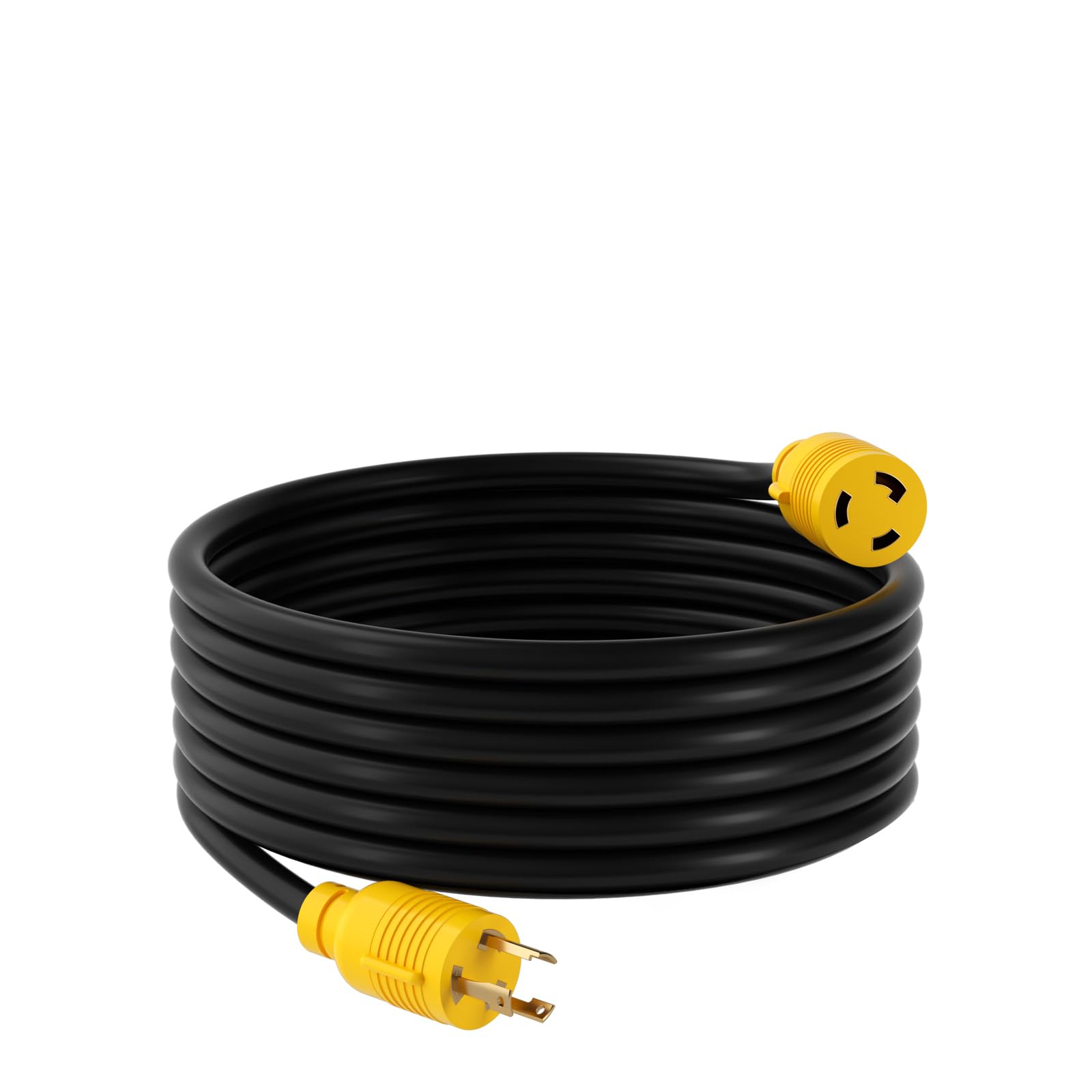 15 Feet NEMA L5-30P/L5-30R Generator Extension Cords?3 Prong Heavy Duty, 30 Amp,125V?10 Gauge SJTW Cable Generator Locking Power Cord and The Cable UL Certification,Yellow