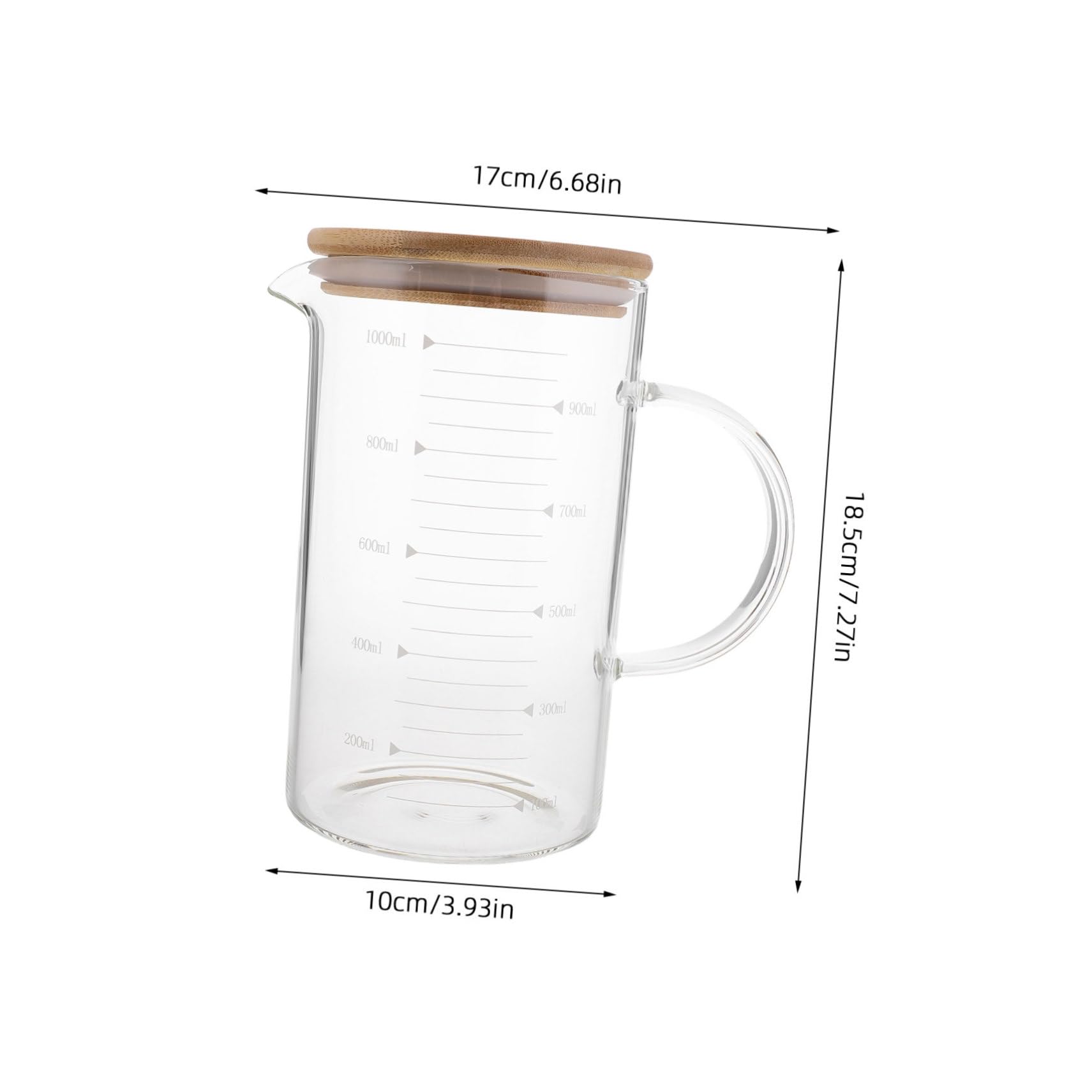 POPETPOP Tazza Con e Tazza Graduata in Vetro Per e Latte Contenitore Da Cucina Per Misurazioni Precise