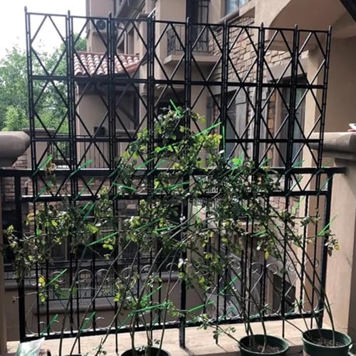 Faltbares Metall-Pflanzen-Rankgitter – Stahl-Stützrahmen für Garten, Gemüse und Blumen, 60 cm x 150 cm, ideal für Terrassenrosen und Kletterpflanzen, Schwarz