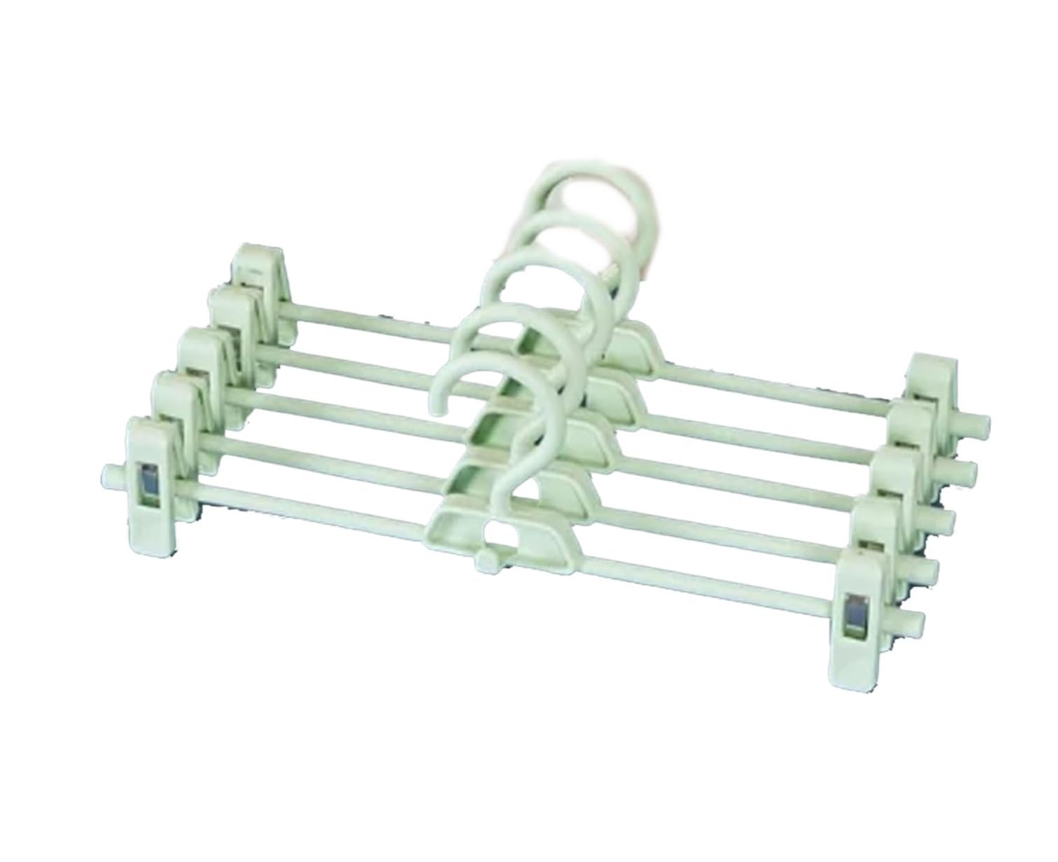 Perchas Percha De Plástico para El Hogar, Clips Ajustables Multifuncionales para Pantalones, Ahorra Espacio Perchas Ropa(Grün,20pcs)