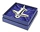Progressio Büroklammernhalter in Flugzeugform, verchromtes Metall, 78 x 88 x 28 mm, mit Geschenkbox
