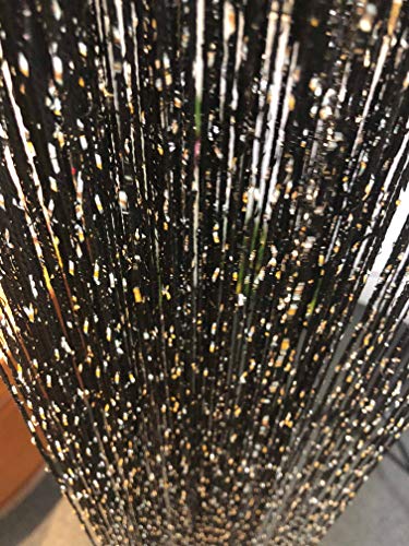 Hysenm - 2 cortinas con purpurina decoración del hogar puertas ventanas bodas fiestas hotel sala de estar puertas restaurante