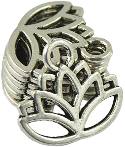50 pièces en filigrane creux fleur de Lotus coupe pendentif breloques fabrication de bijoux résultatsDurable et professionnel – Image 5