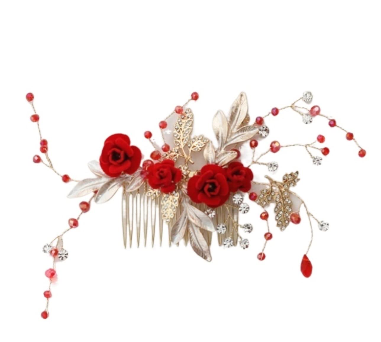 Pettine Sposa per Capelli Pettine Per Capelli Inserto Pettine Fiore Smaltato Forcina Accessori Per Capelli Da Sposa Pettine Laterale Per Capelli Pezzi Per La Testa Di Perle Decorazione Acconciatura Ca