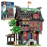 Reobrix Mittelalterliches Kreuzritter-Herbergs-Bausteinset, Architektur-Sammelobjekt oder Heimbüro-Dekor, Kreative Bausätze 66017, Geschenke für Erwachsene, Jugendliche ab 14 Jahren (3214 Teile)