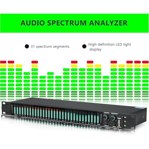 Buhelyc Audio Spectrum Analyzer RGB Audio Level Bar Display Analyzer Board 31 Bands Digital Equalizer Low/Mid/Treble Adjustment for Car, Studio, Home Entertainment miniatura 2
