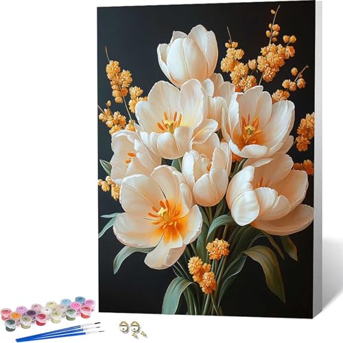 Paint by Numbers �� �������G �A�� �y�C���g�o�C�i���o�[, ��l�p�����h��G�L�����o�X�N���t�g �u���V�ƃA�N�����G�̋�� �z�[�� �I�t�B�X����, �����ւ̃M�t�g 40x50 cm -zjn2604AZ
