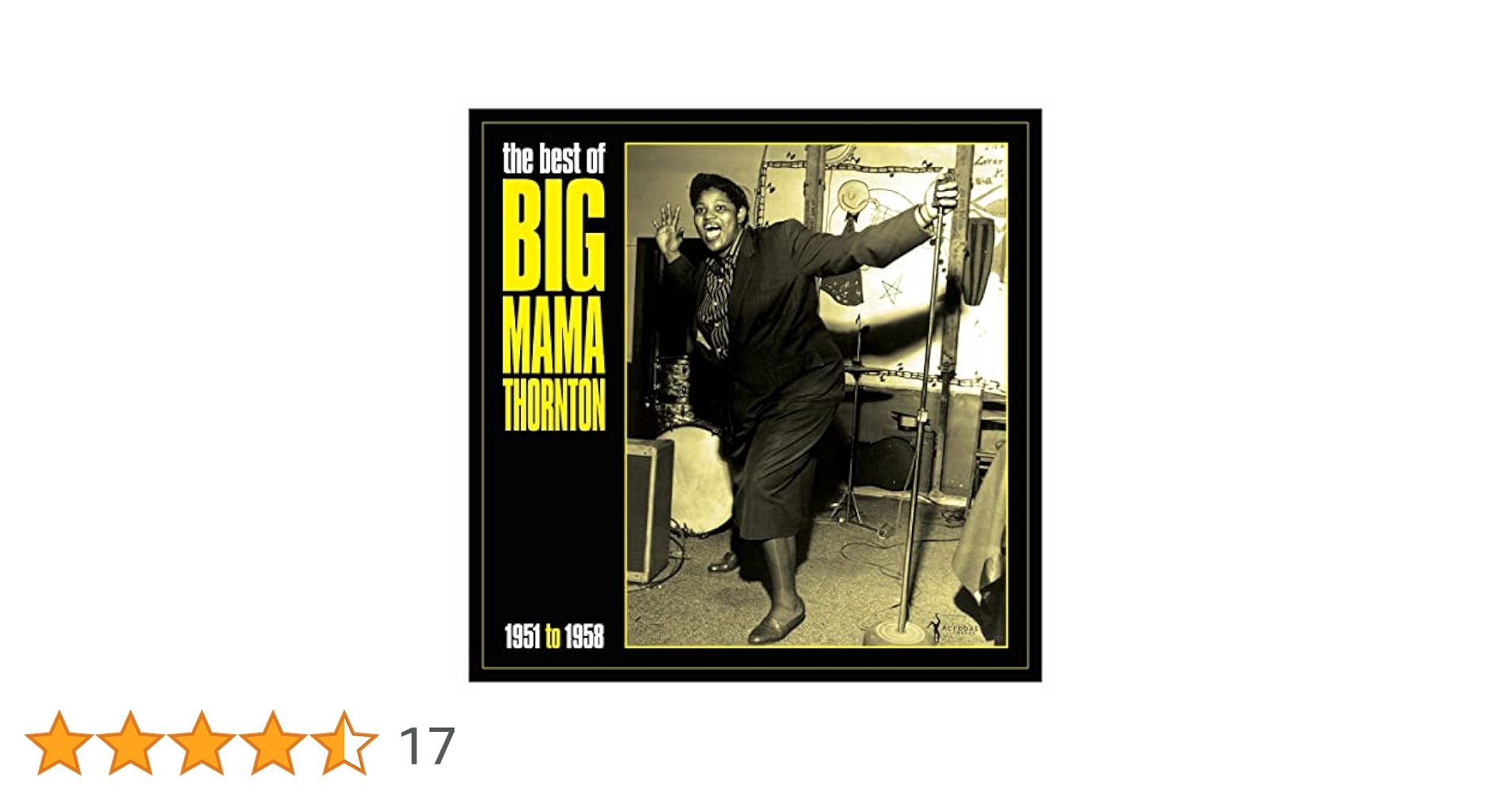 英LP Big Mama Thornton The Best Of Big Mama Thornton 1951 To 1958 ACRSLP1615 Acrobat /00260 Big Mama Thornton - The Best Of Big Mama Thornton 1951-1958