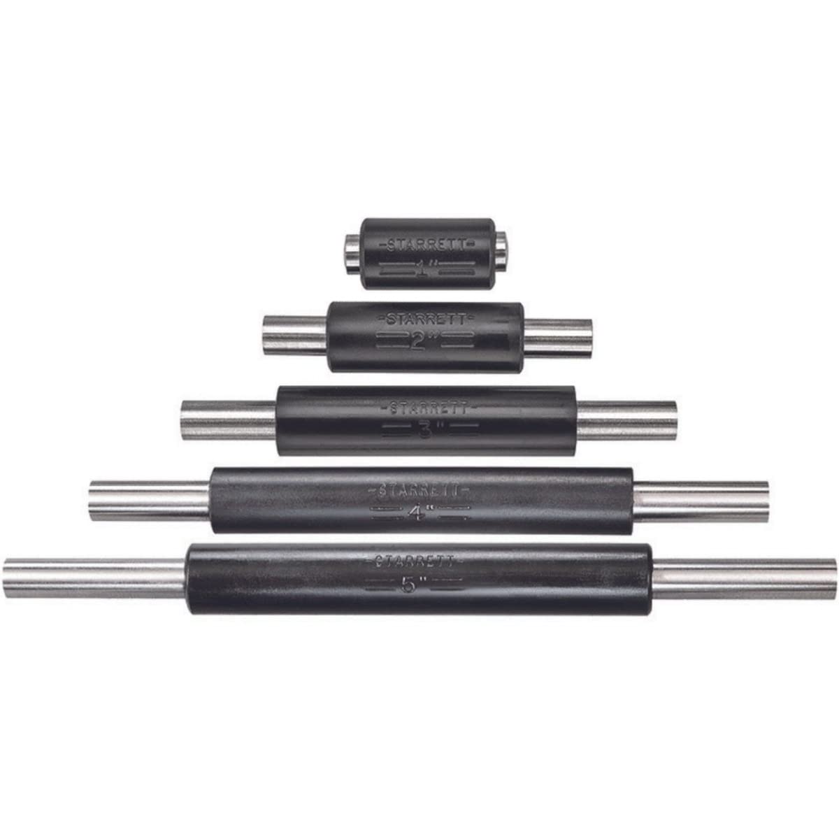 Starrett Micrometer Standard Set with Insulated Handle and Spherical Ends - Ideal for Checking Precision Measuring Tools - 1", 2", 3", 4", 5" Set