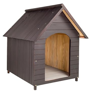Casa Casinha De Cachorro em Madeira Pintada Grande N5 (Tabaco)