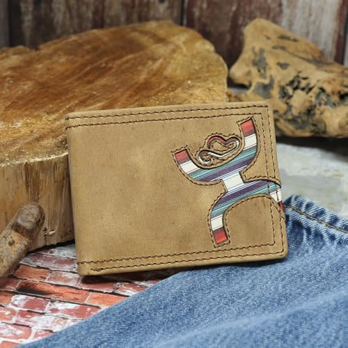 HOOEY Bi-Fold Leather Men's Wallet (Hands-Up - Sunset Serape)4