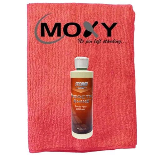 Bowlerstore Products Storm Reacta Shine Bowling Ball Cleaner - 8oz with Moxy Micro Fiber Cleaning Towel (Red)