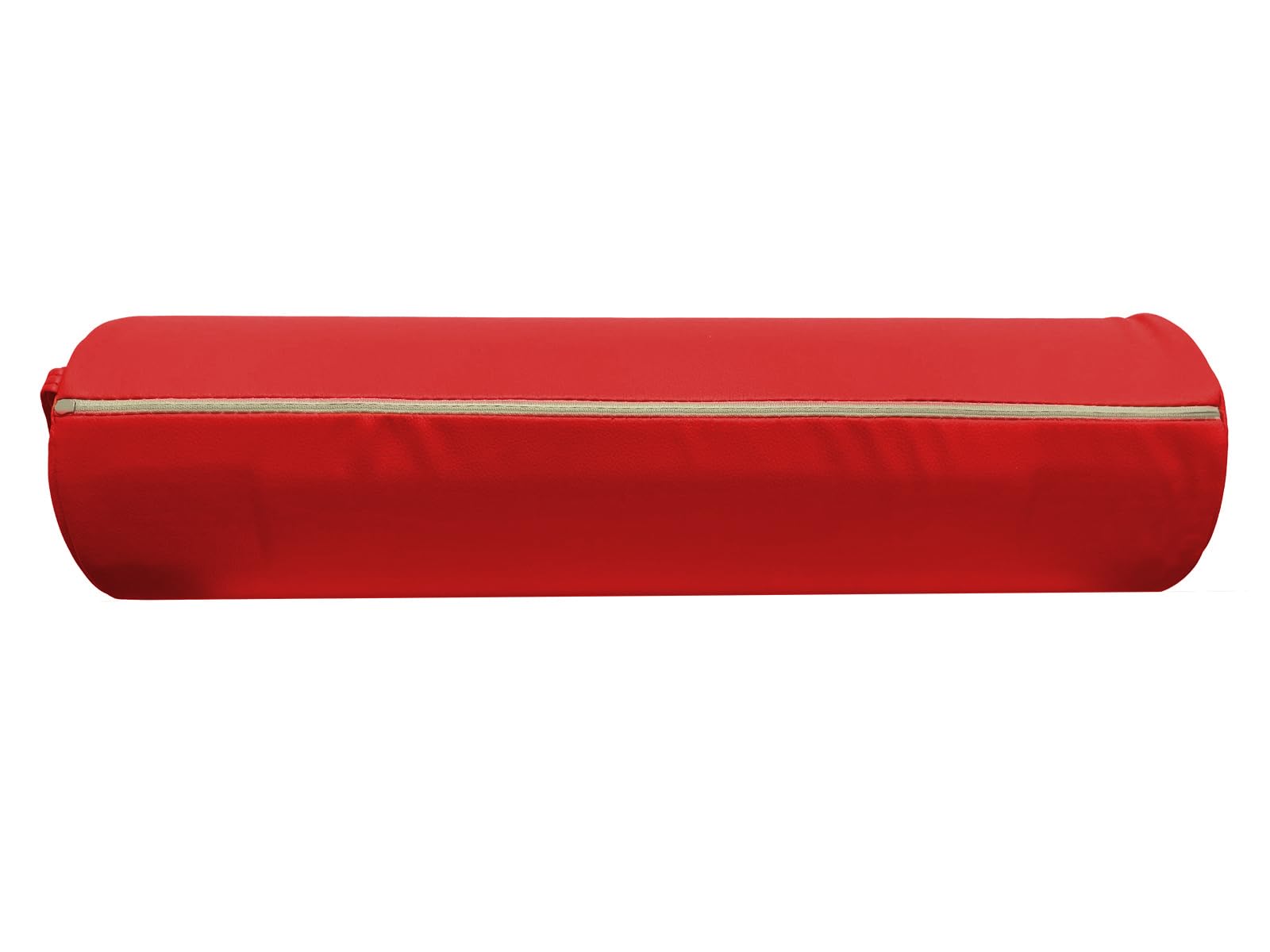 QUIRUMED Cojín Rodillo, 55 x 15 cm, color Rojo, Polipiel, Relleno de espuma, para Yoga, para Fitness, para Masaje