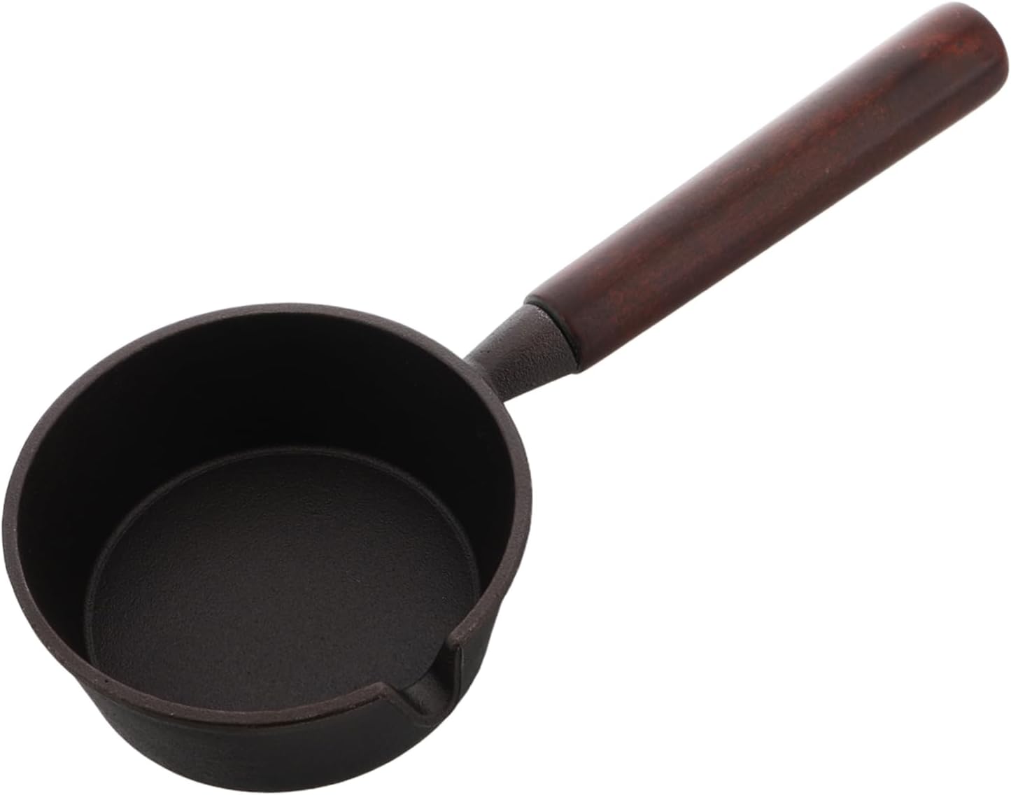 PRETYZOOM Non-stick Cast Iron Mini Frying Pan with Wooden Handle for Induction Cooking Skillet for Easy Frying and Heating Oil Use