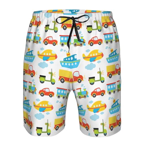 Diversified Transportation Print Mens Casual Shorts Drawstring Summer Beach Stretch Shorts Novelty Swimtrunks4