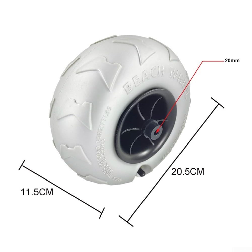 2 Confezione di Ruote per Palloncini da Spiaggia, Pneumatici per Sabbia 205X115mm per Carrello da Kayak, Ruote di Ricambio per Carrello, Pneumatici a Passo Largo in PVC, Materiale Gonfiabile per
