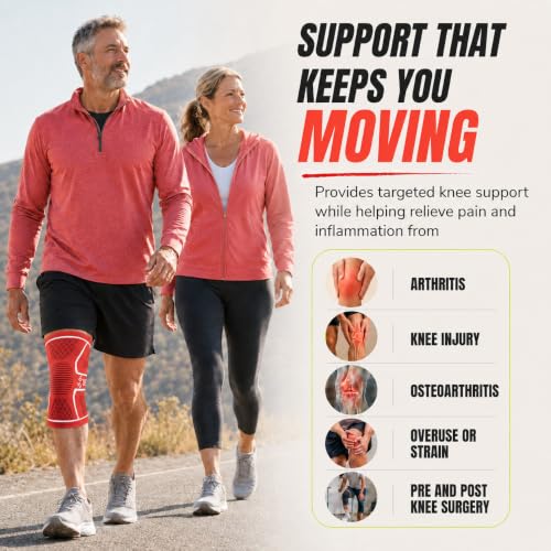 Image of Knee Brace for Men and Women Knee Compression Sleeve Knee Support Wraps for Arthritis Joint Pain Relief, Workout, Swelling, Sports, Circulation, Running, Recovery for ACL & Meniscus Tear